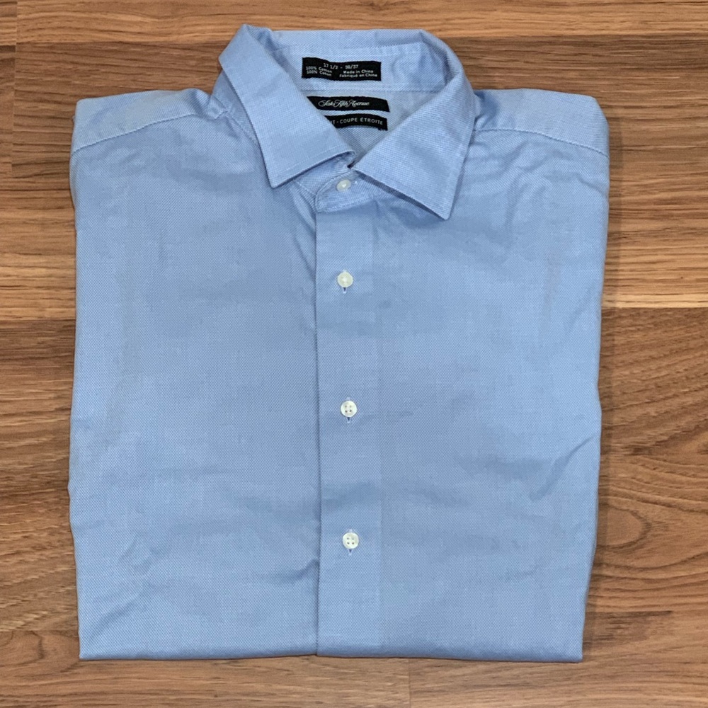Saks Fifth Avenue Slim Fit Dress Shirt 17 1/2